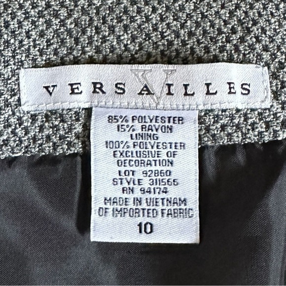 Versailles Vintage Skirt Size 10 NWT Gray Y2K Rosette Jacquard Tweed Peplum Hem - Picture 9 of 10